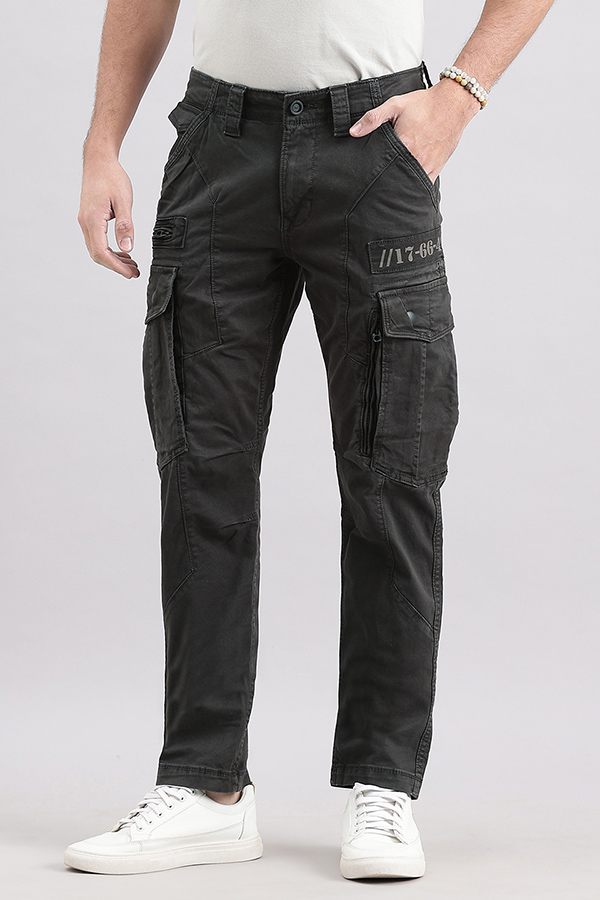 CHARCOAL SLIM FIT CARGO PANT (REGULAR FIT)