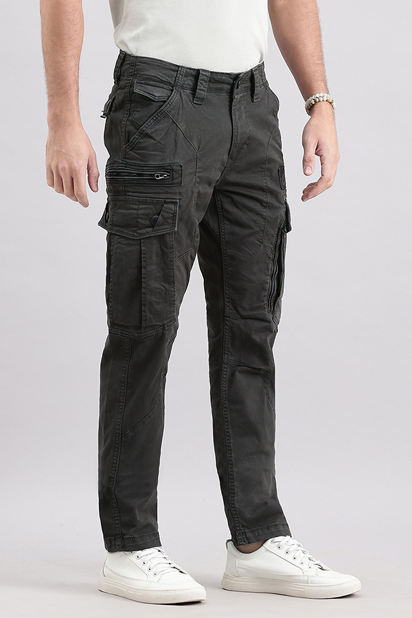 CHARCOAL SLIM FIT CARGO PANT (REGULAR FIT)