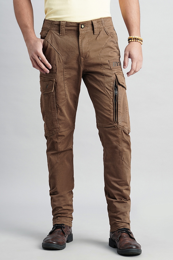 KHAKI SLIM FIT CARGO PANT (REGULAR FIT)