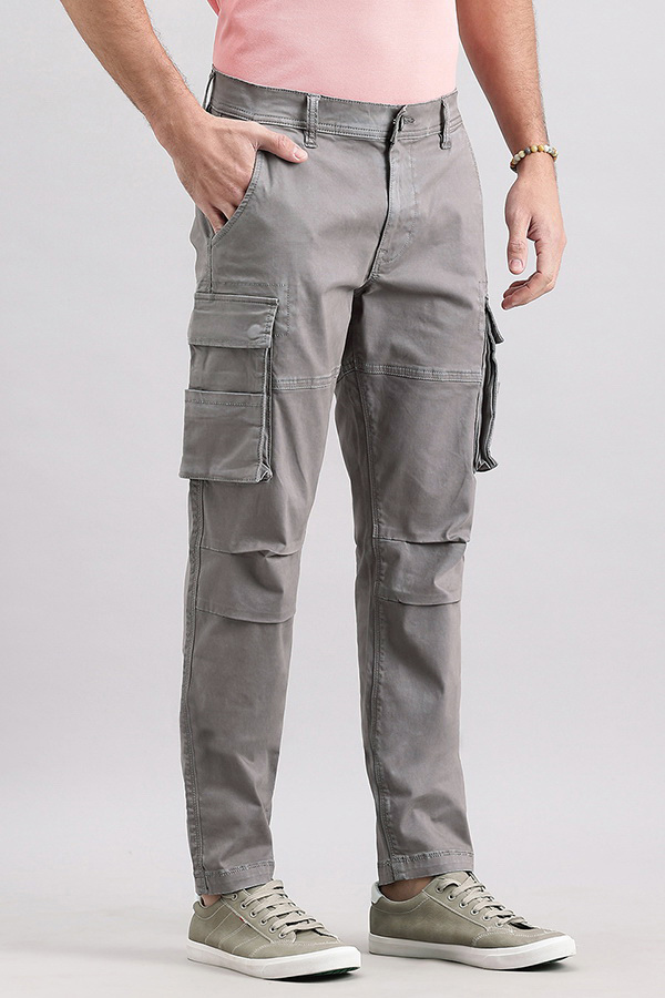 CLAY GREY SLIM FIT CARGO PANT (REGULAR FIT)