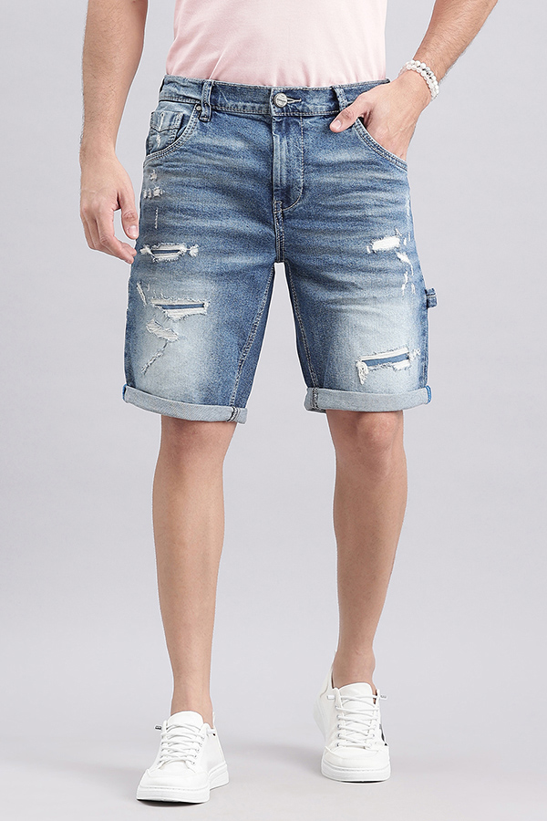 MED BLUE CARPENTER DENIM SHORT (DENIM SLIM FIT)