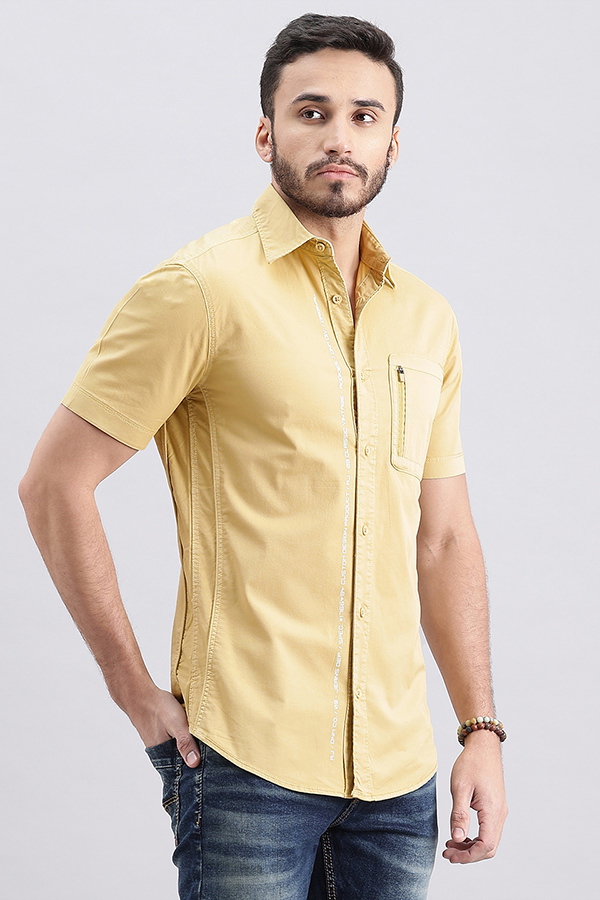 FERN HALF SLEEVE SOLID SHIRT (LEO H/SLV FIT)