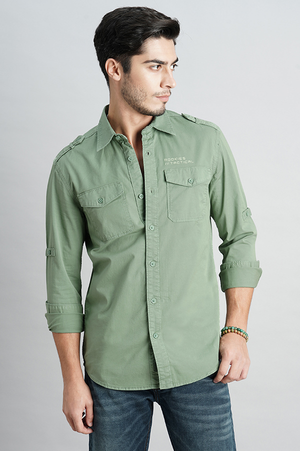 AQUA FOAM FULL SLEEVE SOLID SHIRT (LEO F/SLV FIT)