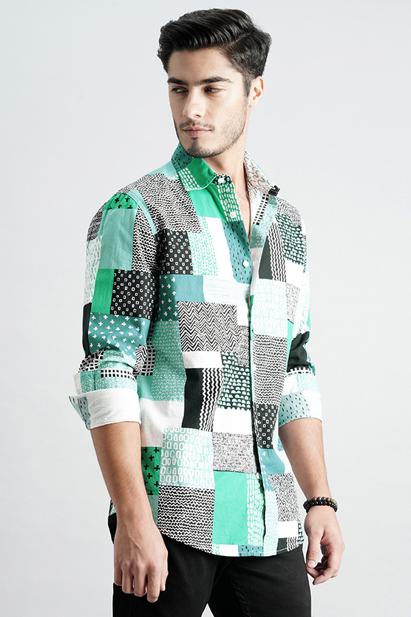 MULTI COLOR FULL SLEEVE PRINTED SHIRT (ZACK F/SLV FIT)