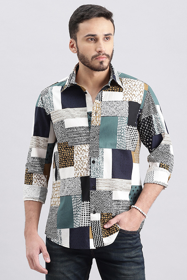 MULTI COLOR FULL SLEEVE PRINTED SHIRT (ZACK F/SLV FIT)