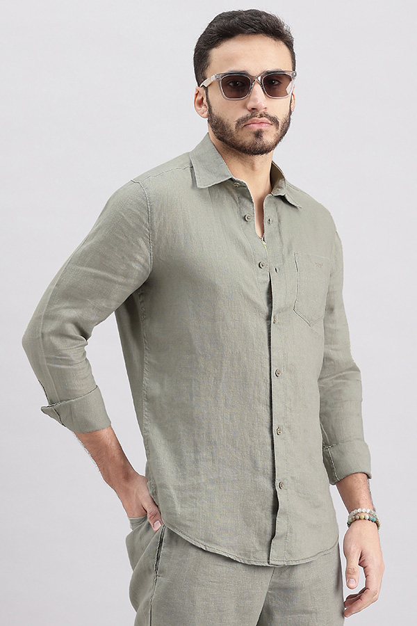 DK STONE FULL SLEEVE LINEN SHIRT (ZACK F/SLV FIT)