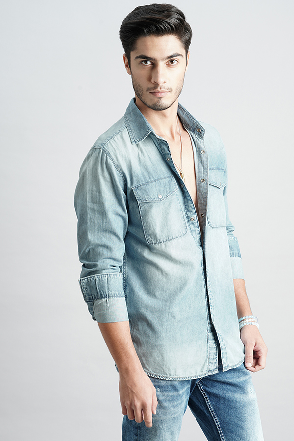 LT BLUE FULL SLEEVE DENIM SHIRT (ZACK F/SLV FIT)