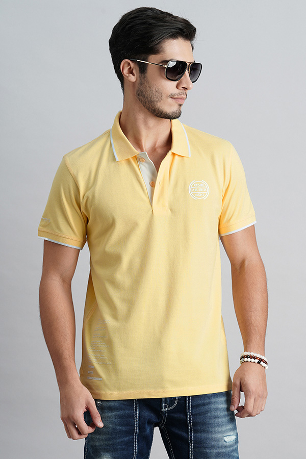 GOLDEN HAZE HALF SLEEVE PIOUE POLO TEE (POLO NECK H/SLV SLIM)