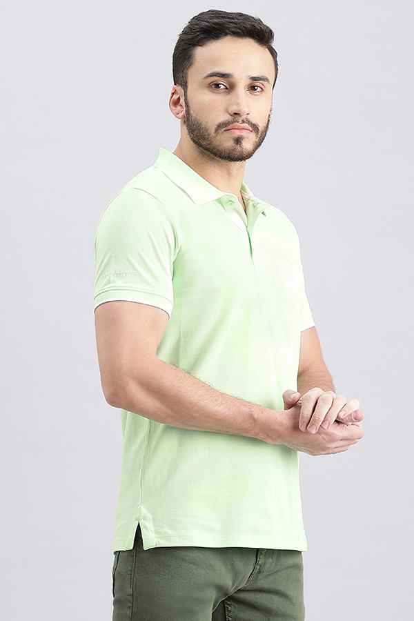 PATINA GREEN HALF SLEEVE PIOUE POLO TEE (POLO NECK H/SLV SLIM)