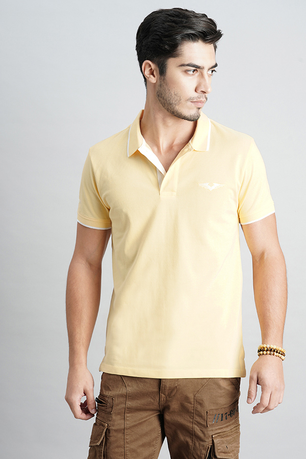 GOLDEN HAZE HALF SLEEVE PIOUE POLO TEE (POLO NECK H/SLV SLIM)