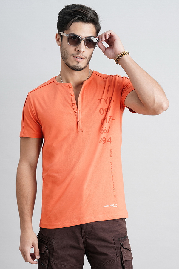 GINGER HALF SLEEVE HENLEY NECK TEE (HENLEY NECK H/SLV SLIM)