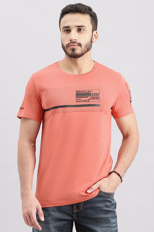 FADED ROSE HALF SLEEVE ROUND NECK TEE (R NECK H/SLV SLIM)