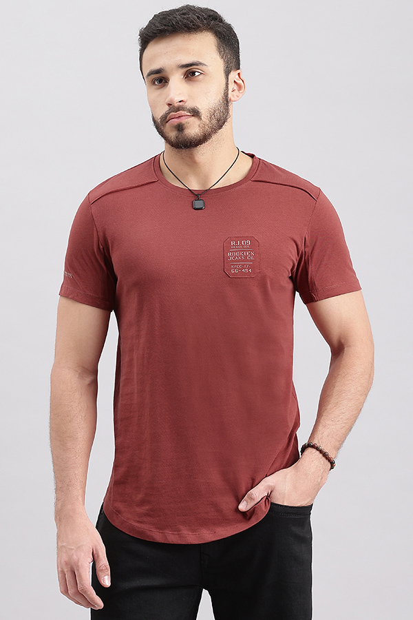 RED PEAR HALF SLEEVE ROUND NECK TEE (R NECK H/SLV SLIM)