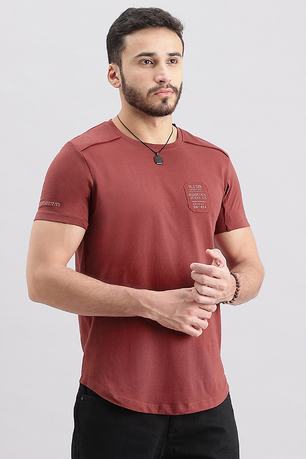 RED PEAR HALF SLEEVE ROUND NECK TEE (R NECK H/SLV SLIM)