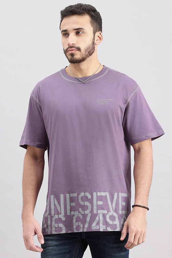 MULLED GRAPE HALF SLEEVE OVERSIZED TEE (OVERSIZED TEE H/SLV SLIM)