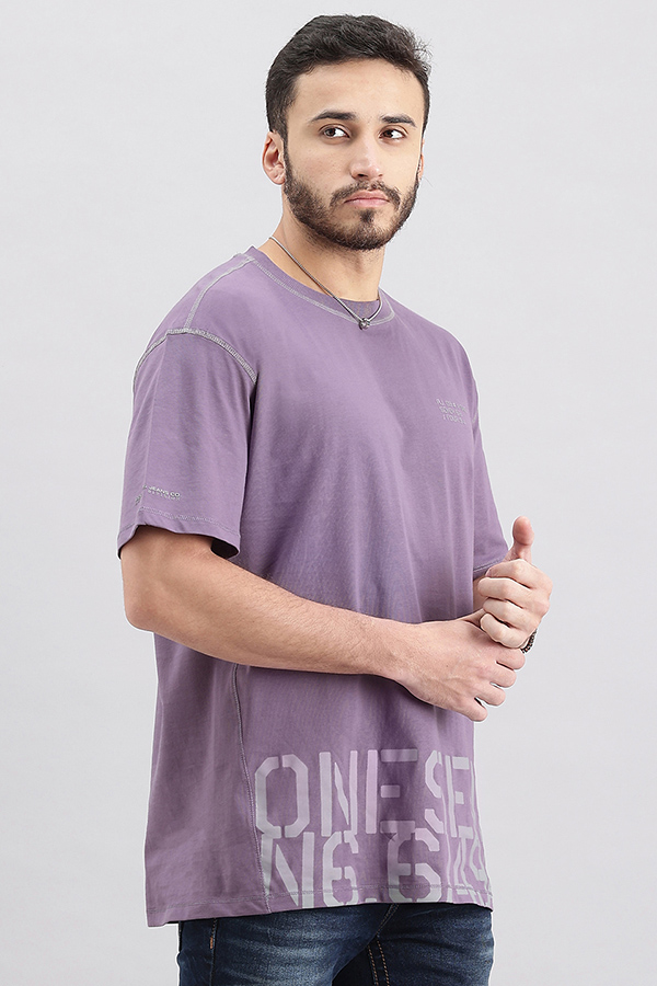 MULLED GRAPE HALF SLEEVE OVERSIZED TEE (OVERSIZED TEE H/SLV SLIM)