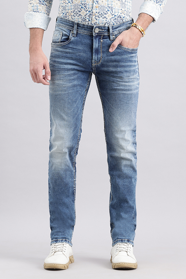 LT BLUE 5 POCKET MID-RISE JEANS (LENNON FIT)