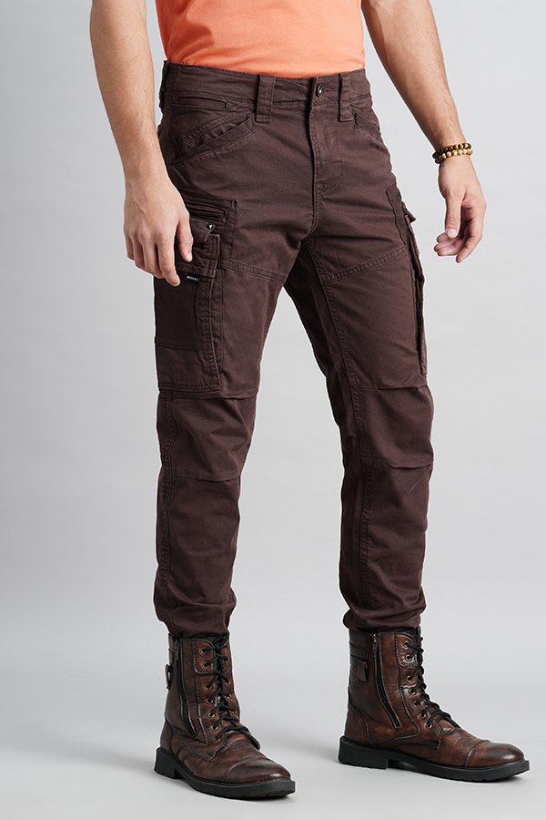 BROWN SLIM FIT CARGO PANT (REGULAR FIT)